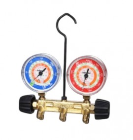 Hilmor 1932650 2-Valve Basic Manifold for R22-R404A-R410A refrigerants with 60" hoses-