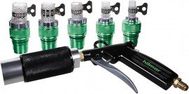 Hilmor HLC007 Refrigerant Lineset Cleaning Kit with pressurized foam pig launcher, &amp;frac38; to 7/8&amp;quot; nozzles-