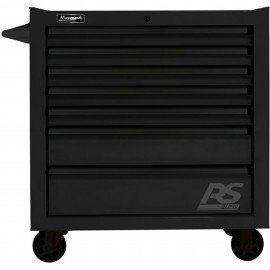 Homak BK04036070 H2PRO Series Rolling Cabinet, 36", 7-drawer, black-