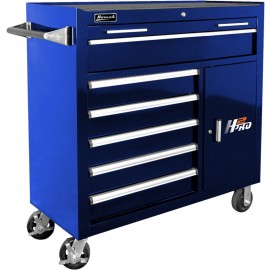 Homak H2Pro Series Roller Cabinet with 6 drawers, 41&amp;quot;, black-