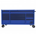 Homak RS Pro Pro Roller Cabinet with 16 drawers, 72&amp;quot;, blue-