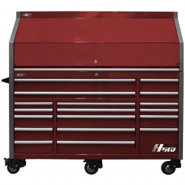 Homak HX04072173 Big Dawg HXL Pro Series Roller Cabinet with stainless steel top, 72", 18-drawer, red-