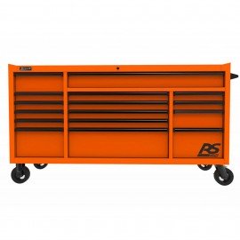 Homak RS Pro Roller Cabinet with 16 drawers, 72&amp;quot;, orange-