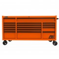 Homak RS Pro Roller Cabinet with 16 drawers, 72&amp;quot;, orange-