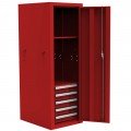 Homak RD08022052 Pro II Series Side Locker, 22", 5-drawer, red-