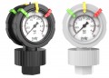 Icon Process Controls 2VU-PF-0-15 2-1/2&quot; Double-Sided Pressure Gauge and Isolator with teflon diaphragm, PVDF, 1/2&quot; FNPT, 0 to 15 psi-