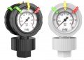 Icon Process Controls 2VU-PP-0-15-M 2-1/2&quot; Double-Sided Pressure Gauge and Isolator with teflon diaphragm, PP, 1/2&quot; MNPT, 0 to 15 psi-