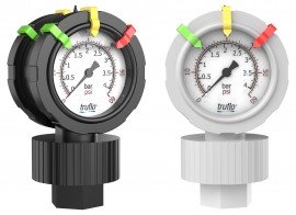 Icon Process Controls 2VU-PP-0-160-PSI-M-S Plastic Gauge and Isolator, 2-Sided, 2&amp;#189;in, 160psi, PP Body-