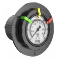 Icon Process Controls OBS Series Pressure Gauge, 0 to 100 psi, 2.5&amp;quot; dial, &amp;frac12;&amp;quot; FNPT panel mount, PP housing-
