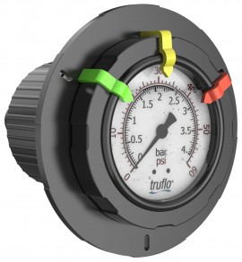 Icon Process Controls OBS-A-PP-0-30 2-1/2&quot; Mount Pressure Gauge and Isolator with teflon diaphragm, PP, 1/2&quot; FNPT, 0 to 30 psi-