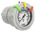 Icon Process Controls OBS Series Pressure Gauge, 0 to 100 psi, 2.5&amp;quot; dial, &amp;frac12;&amp;quot; FNPT back, PVC housing-
