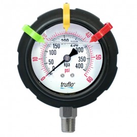 Icon Process Controls OBS-GO-0-200 2-1/2" Pressure Gauge, PP, 1/4" 316SST bottom mount connection, 0 to 200 psi-