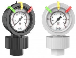 Icon Process Controls OBS-P-0-100-M 2-1/2&quot; Pressure Gauge and Isolator with teflon diaphragm, PVC, 1/2&quot; MNPT, 0 to 100 psi-