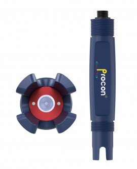 Icon Process Controls P14S-P-S-1-F-M P14S Series pH Sensor, Nexus® solid reference junction, PP Material, RS485 + 4-20mA Output, PT 1000, Flat, M12 Connection + 5m Cable, 3/4'' NPT-