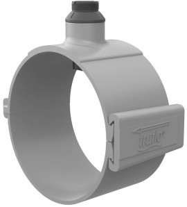 Icon Process Controls SA080-PF Truflo TI Insertion Paddle Wheel Flow Meter Fitting, 8" PVC Clamp-On Saddle Fitting, Viton Seals, PVDF Insert-