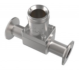 Icon Process Controls SSS007 Truflo TI Insertion Paddle Wheel Flow Meter Fitting, 3/4&quot; 316 SS TI3 Series Sanitary Tee Fittings-