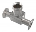 Icon Process Controls SSS015 Truflo TI Insertion Paddle Wheel Flow Meter Fitting, 1 1/2&quot; 316 SS TI3 Series Sanitary Tee Fittings-