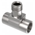 Icon Process Controls SST040 Truflo TI Insertion Paddle Wheel Flow Meter Fitting, 4&quot; 316 SS TI3 Series NPT Tee Fittings-