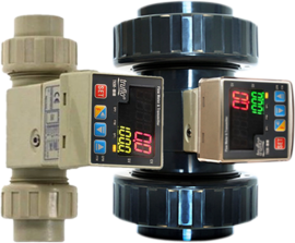 Icon Process Controls TKM-15-PP Flow Meter, Paddle Wheel Flow Rate /Totalizer /Pulse &amp; 4-20mA, 1/2 in, ThRD/Socket, PP Body-