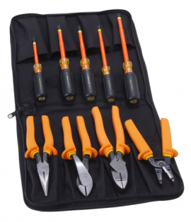 IDEAL Industries 35-9108 Insulated Tool Kit with bag, 9-piece-
