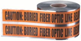 IDEAL Industries 42-252 Detectable Underground Tape, "Caution Buried Fiber Optic Line Below", 6", orange-