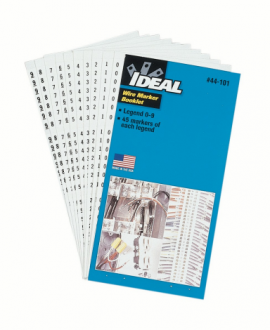 IDEAL Industries 44-101 Wire Marker Booklet, assortments 0 to 9, 45-pack each-