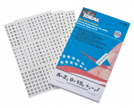 IDEAL Industries 44-102 Wire Marker Booklet, assortments A to Z,0 to 15,+, -, /, 10-pack each-