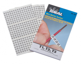 IDEAL Industries 44-107 Wire Marker Booklet, assortment T1, T2, T3, 150-pack each-