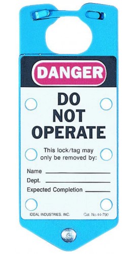 IDEAL Industries 44-790 Labeled Safety Lockout Hasp, &quot;Do Not Operate&quot;, blue-