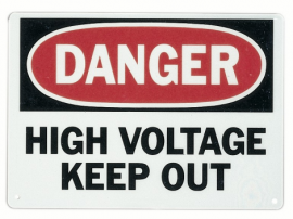 IDEAL Industries 44-880 Safety Sign, "Danger-High Voltage-Keep Out", fiberglass-