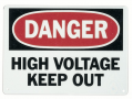 IDEAL Industries 44-880 Safety Sign, "Danger-High Voltage-Keep Out", fiberglass-