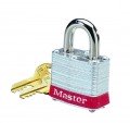IDEAL Industries 44-906 Steel Padlock, 3/4&quot; shackle, red-