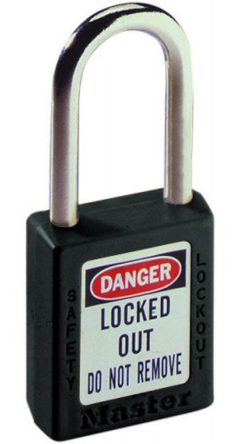 IDEAL Industries 44-914 Safety Lockout Padlock with key retention, 1.5&quot;, black-