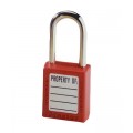 IDEAL Industries 44-916 Safety Lockout Padlock, 1.5" shackle, red-
