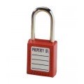 IDEAL Industries 44-916 Safety Lockout Padlock, 1.5" shackle, red-