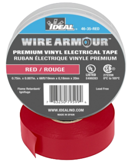 IDEAL Industries 46-35-RED Wire Armour&amp;reg; Premium Grade Colour Coding Tape, 3/4&amp;quot; x 60&amp;#39;, Red-