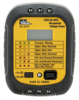 IDEAL Industries 61-517 GFCI Receptacle / Voltage Tester-