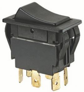 IDEAL Industries 774040BK Rocker Switch DPDT On-Off-On Spade, 25-pack-