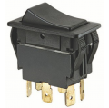 IDEAL Industries 774040BK Rocker Switch DPDT On-Off-On Spade, 25-pack-