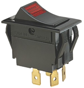 IDEAL Industries 774,056 Red-Light Rocker Switch, DPST, On-Off, Spade, 15 A-