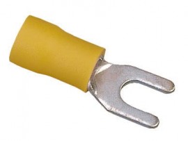 IDEAL Industries 83-7211 Vinyl Insulated Spade Terminal, 12 to 10 AWG, #8 Stud, 25 packs-