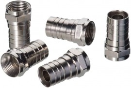 IDEAL Industries 85-037 RG-6 F Hex Crimp Connector, 10-pack-