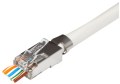 IDEAL Industries 85-369 Shielded Feed-Thru RJ45 Connectors, Large, CAT6A/6/5e, modular, 50-pack-