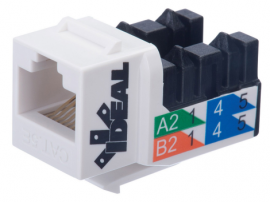 IDEAL Industries 89-761WH CAT6 Keystone Modular Jack, white, 10-pack-