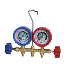 Imperial 500-C 4-Valve Manifold for R-22, R-12, R-502 gases with sight glass and Class 1.0 80 mm gauges-