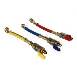 Imperial 800-MBS Set of Three 6" Low Loss Ball Valve Adapter Hoses with 1/4" SAE male and 45&amp;deg; female-