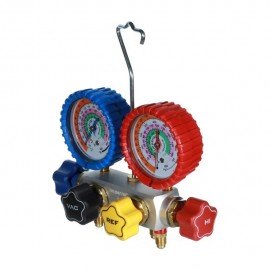 Imperial 844-CS 4-Valve Manifold for R-410A, R-22, R-404A gases, with sight glass-