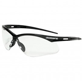 Jackson Safety 50001 Safety Glasses, clear anti-fog lens, black frame-