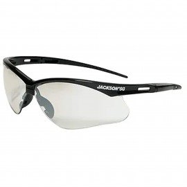 Jackson Safety 50004 Safety Glasses, Indoor/Outdoor Lens, Black Frame-