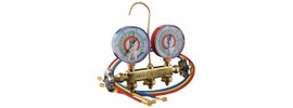 JB Industries 22233 PATRIOT 2-Valve Brass Analog Manifold with CCLE-60 refrigerant hose set-